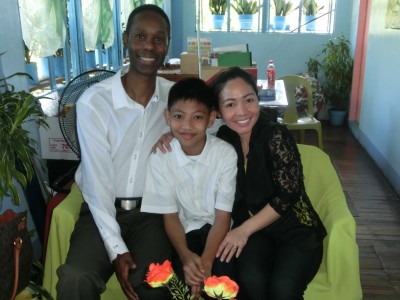 Burnie & Ging James from Orlando USA visiting their sponsored child in the Philippines